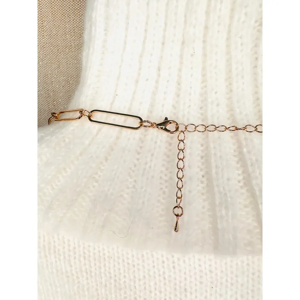 Silver and gold 22”(adjustable) equestrian boot and stirrup pendant